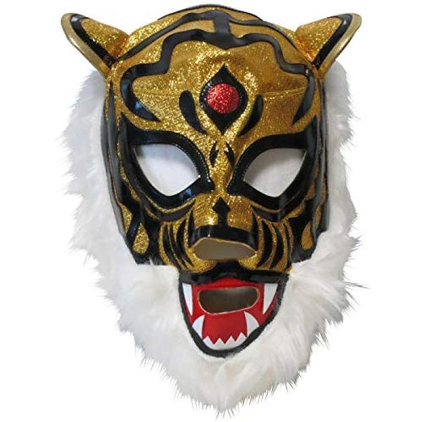 プロレスマスク初代 タイガーマスク セミレプリカマスク キバ付ゴールドラメ ルチャリブレ プロレス