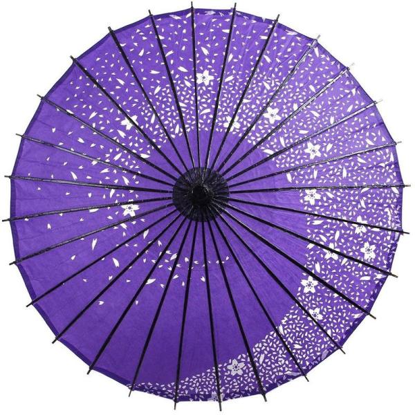 踊り傘 和傘 日傘 コスプレアイテム 直径84cm 長さ80cm 桜 (紫)
