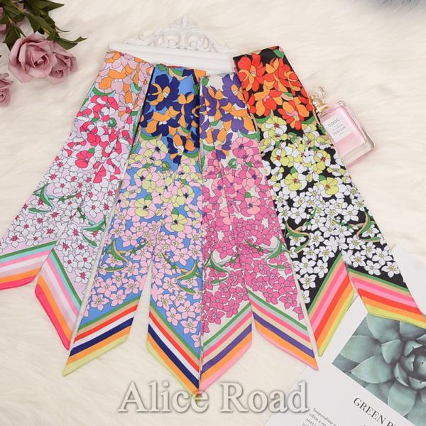 スカーフ リボンスカーフ バッグスカーフ リボン バンダナ 花2