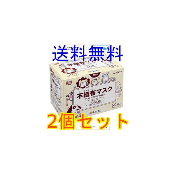 こども用　ＳＦ不織布マスク　５０枚入　2個セット　全国一律送料無料