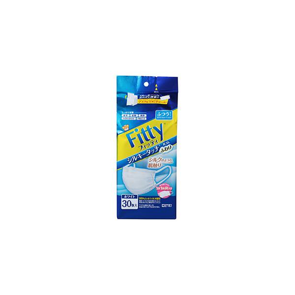 Ｆｉｔｔｙ　シルキータッチ耳ゴムふわり　ふつうサイズ　ホワイト　３０枚入　全国一律送料無料