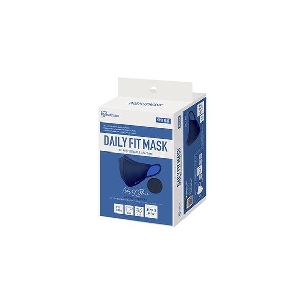 ＤＡＩＬＹ　ＦＩＴ　ＭＡＳＫ　立体　ふつうサイズ　ナイトブルー　３０枚入　アイリスオーヤマ