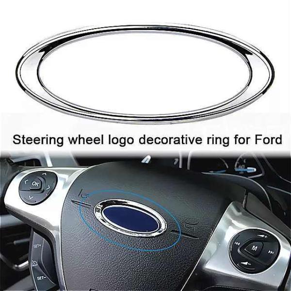 1X クローム ステア リング ホイール プロテクター トリム インテリア フォード 久我 フィエスタ ecosport モンデオフォーカス