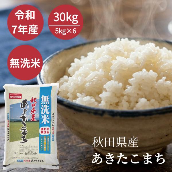 おくさま印 無洗米 米 お米 30kg 5kg6セット あきたこまち 秋田県産 令