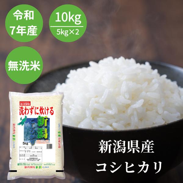 無洗米 米 お米 10kg 5kg2セット コシヒカリ 新潟県産 令和7年産 白米 単一原料米 送料無料
