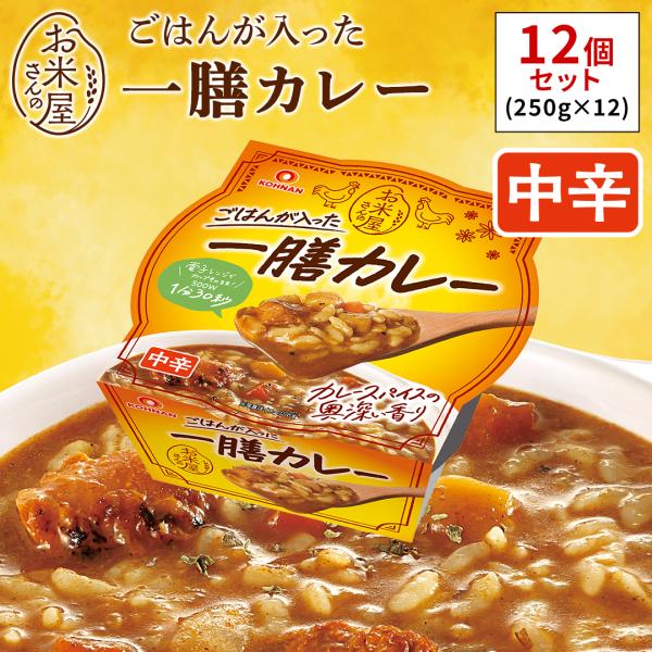 一膳カレー ごはん付き 250g×12個 レトルトカレー 一人前 簡単調理 時短 常温保存可 おくさま印