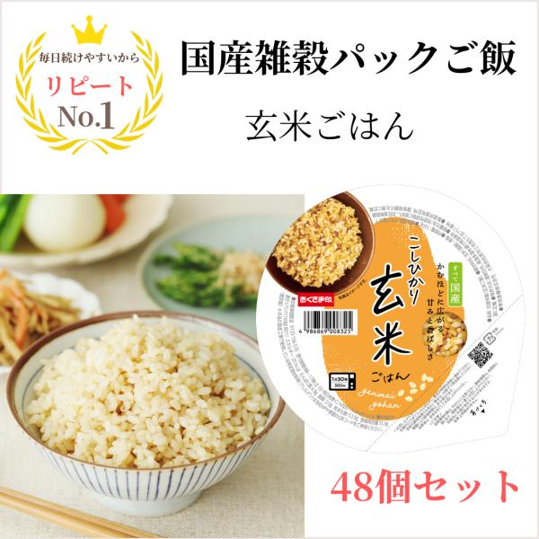 パックご飯 160g 48個 国産 雑穀ごはん こしひかり玄米 レトルト 無添加 送料無料 おくさま印