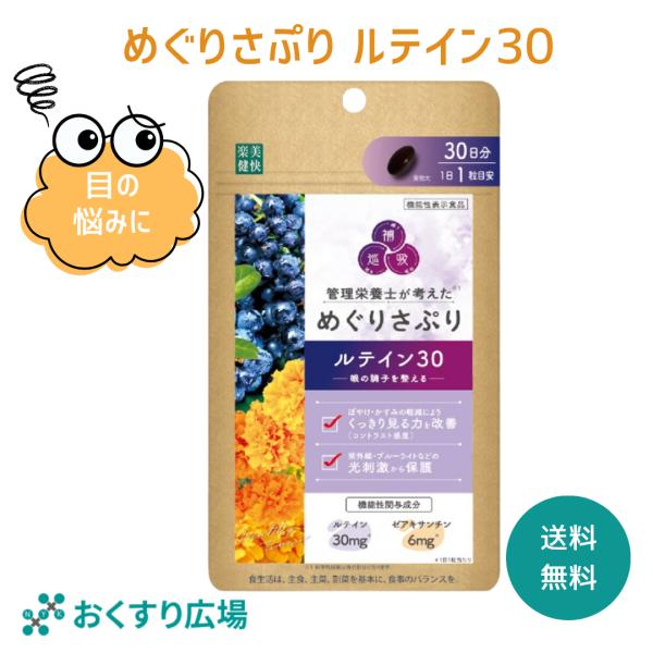 日新薬品工業 ルテイン 目のサプリ めぐりさぷり ルテイン30 30日分