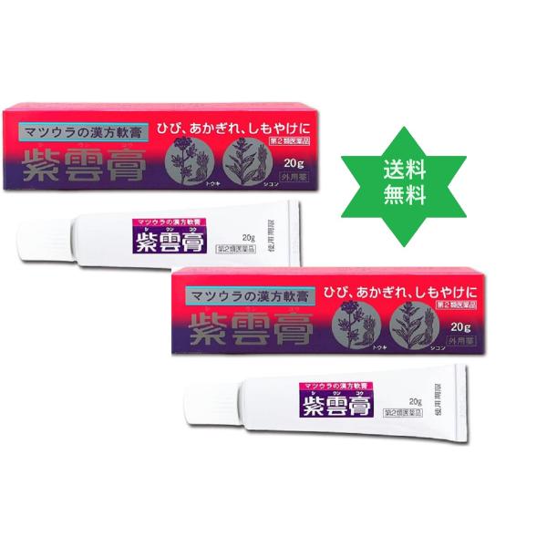 【第2類医薬品】紫雲膏２０ｇ２個 シウンコウ やげど ひび割れ あかぎれ しもやけ 漢方軟膏 松浦薬業(株)送料当社負担.