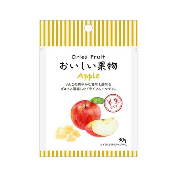 【商品説明：】りんごの爽やかな甘味と酸味をぎゅっと濃縮した半生タイプのドライフルーツです<br>【成分：】りんご、砂糖／酸味料、酸化防止剤（ピロ亜硫酸ナトリウム）、香料（一部にりんごを含む）栄養成分表示（30g当たり）エネルギー...