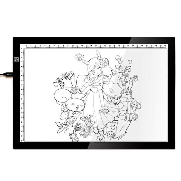 トレース台 Led ライトテーブル 薄型5mm 無段階調光 目盛り付き 視力保護 アクリル素材 タッチ式 Usbコード付 Hb Okworld 通販 Yahoo ショッピング