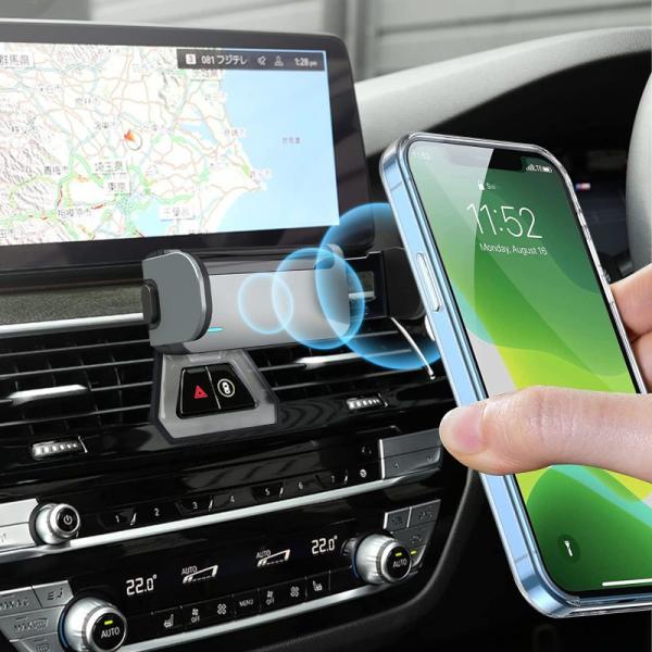 BIXUAN車スマホホルダー BMW 5シリーズG30/G31/G38車種専用 携帯ホルダー 車パーツ 車インテリア 片手操作 自動開閉 吹
