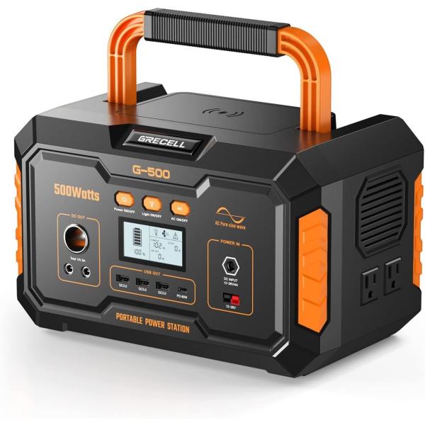 GRECELL G-500 ポータブル電源 500W ポータブル電源 大容量 500W GRECELL 140400mAh/519wh ポータブル