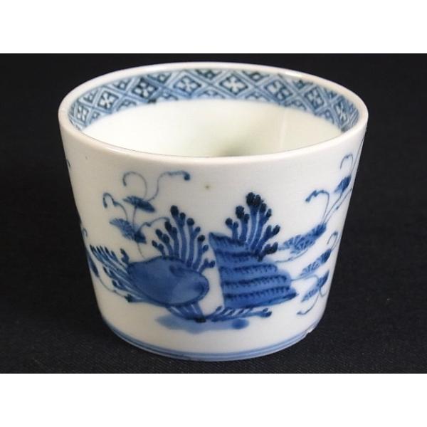 古伊万里 染付 大猪口 向付 五葉若葉文 江戸中期 蕎麦猪口 猪口 骨董