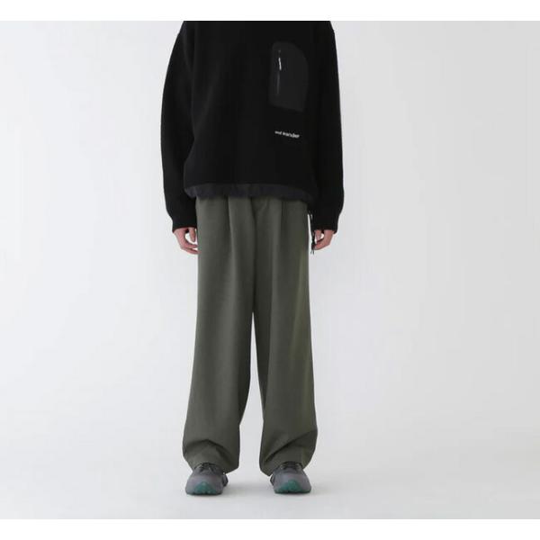SALE40%OFF //and wander アンドワンダー 5282105 メランジツイルワイドパンツ PE melange twill wide pants