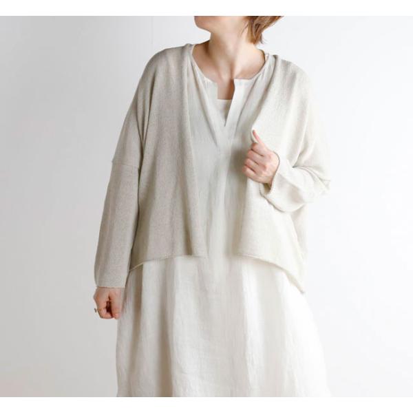 evam eva エヴァムエヴァ E261K215 リネンコットンカーディガン linen cotton cardigan
