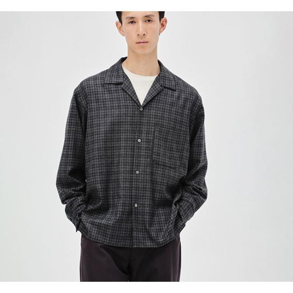 KAPTAIN SUNSHINE キャプテンサンシャイン KS26FSH08 ウールチェック オープンカラーシャツ Wool Plaid Open Collar Shirt