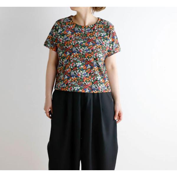 mizuiro ind ミズイロインド 1-210083 フラワープリントTシャツ