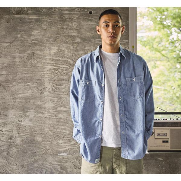 orslow オアスロウ 01-8270-181 RELAX FIT STRIPE CHAMBRAY WORK SHIRT