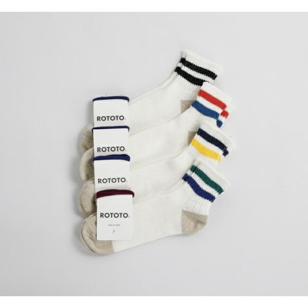 ROTOTO ロトト　ソックス　O.S. RIBBED ANKLE SOCKS 2ストライプ R1404