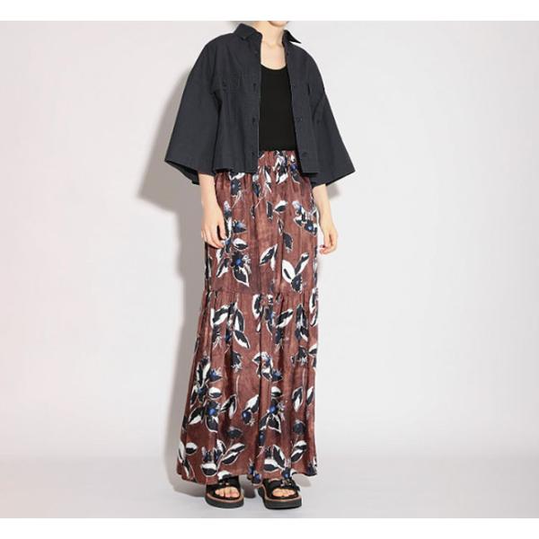 SACRA サクラ 126214123 プリントスカート PAINTING FLORA SKIRT