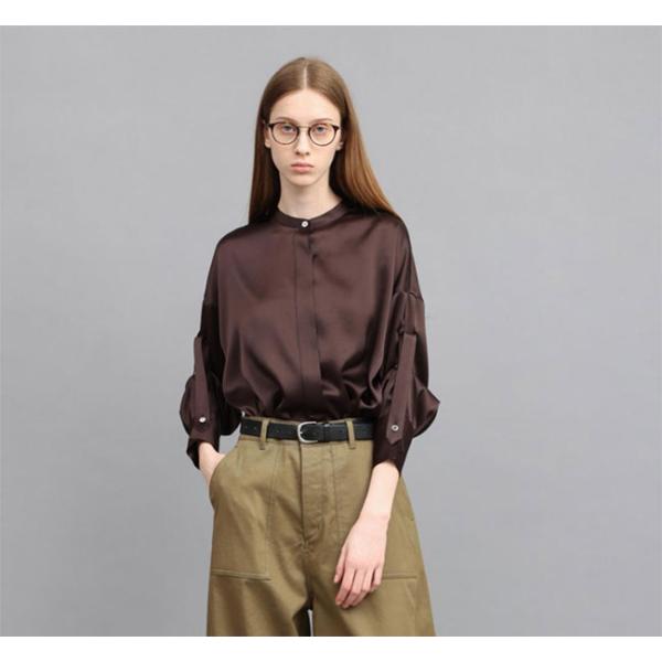 SACRA サクラ 126516071 トリアセテート サテンシャツ TRIACE SATIN SHIRT