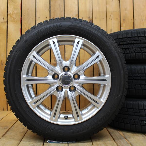 【YOKOHAMA ice GUARD iG50 PLUS 185/60R15】スタッドレス【GRASS 15インチ 6J5HPCD100+43】20年製 バリ溝 170系シエンタ等　(KTN283) iceGUARD TOYOTA トヨタ 170系 シエンタ ラクティス等 15インチ