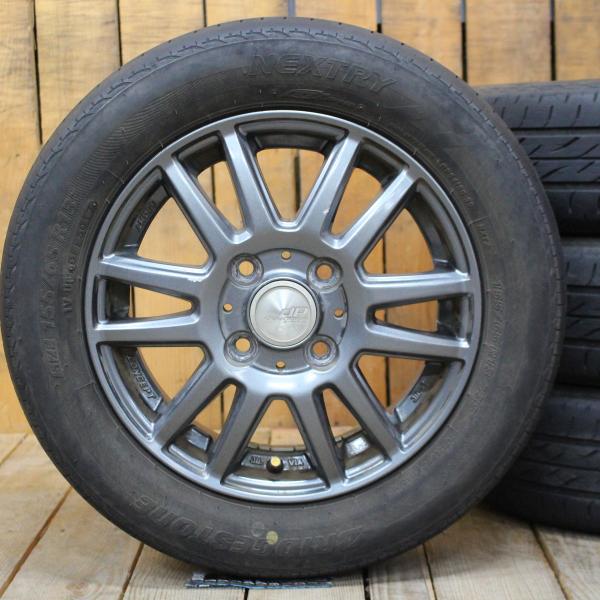 ブリヂストン　スタッドレスタイヤ＋アルミホイール４本セット155/65R13 ラパン EKワゴン  アルト ムーヴ タント ミニカ　バモス oldgear-chiba_231022s-4045-155