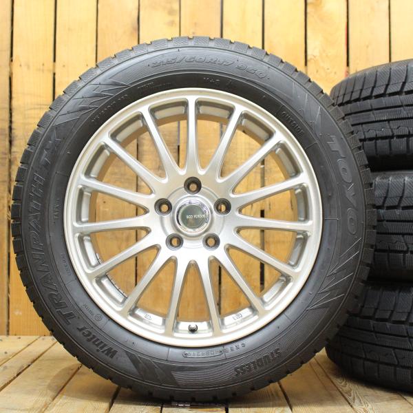 イボ付き215/60R17スタッドレス＋ブリジストンアルミホイールセットPCD114.3*5H+45トーヨーウィンタートランパスTXアルファードエルグランドなどに適合サイズ ウィンタートランパス アルファード ヴェルファイア エルグランド等 17
