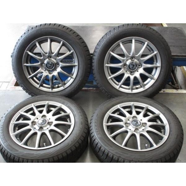 【中古】 ホイールタイヤ 4本 155/65R14 2013年製 7分山程度 中古 社外 Claire 中古 スタッドレス タイヤ