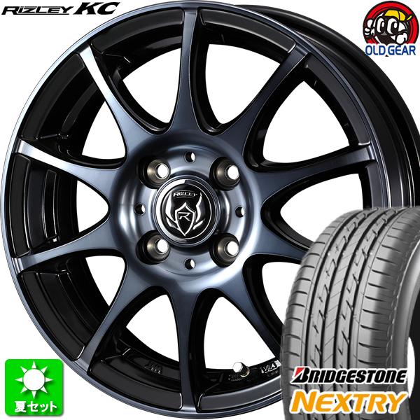 165/60R14 ブリヂストン ネクストリー 新品サマータイヤ ホイール 4本セット ウェッズ ライツレー KC ブラックポリッシュBC 14インチ  4H100