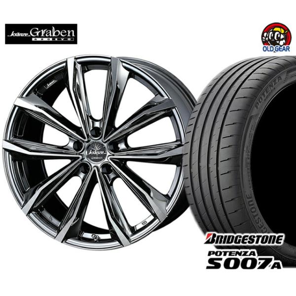 ポテンザs007a タイヤ ホイール タイヤ ホイール クレンツェ タイヤ ホイール バランス調整済み 4本セット ブリヂストン ウェッズ 車 バイク 自転車 パーツ 新品 グラベン S007agrab8 オールドギア 225 45r18