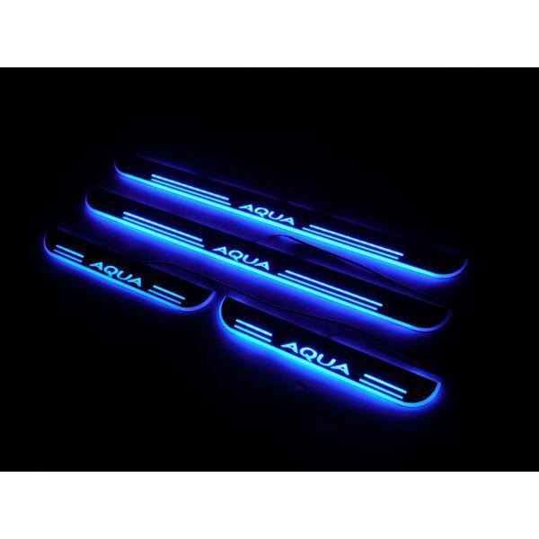 アクア Aqua Led スカッフプレート 青 流れる シーケンシャル 4点セット 1台分 新デザイン 電装関係 自動車 内装 ブルー Diy 国内発送 オールドライバー 通販 Yahoo ショッピング