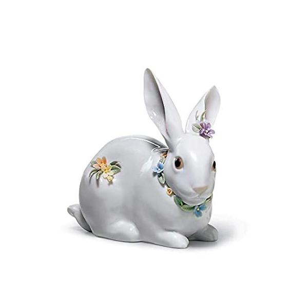 【値下げ】 リヤドロ 花飾りの白うさぎ 2 01006098 LLADRO tdh