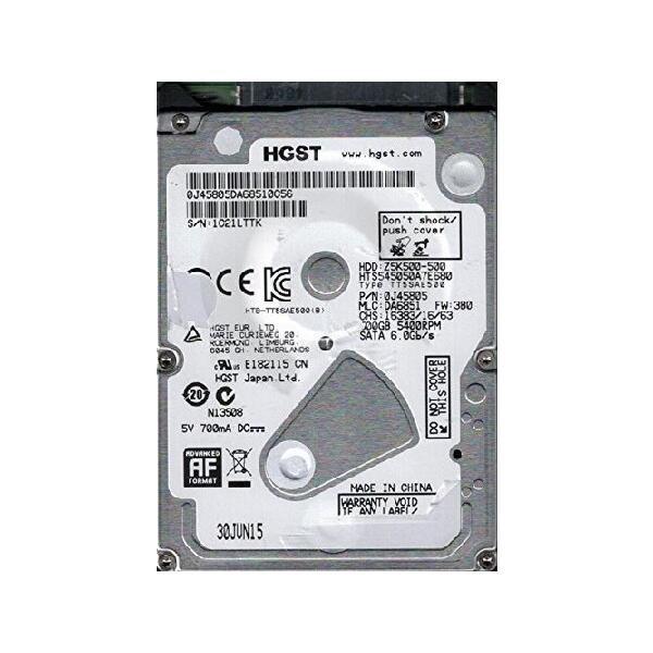 【並行輸入品】 hts545050 a7e680 P/N : 0j45805 MLC : da6851 HGST 500 GB