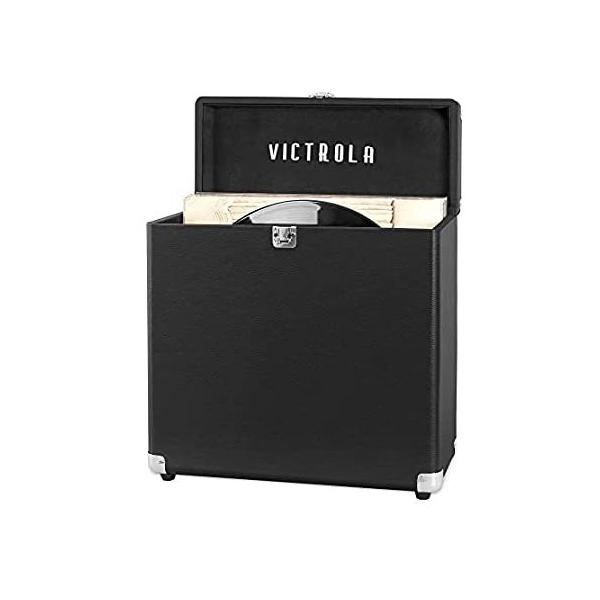 Victrola - Storage Case for Vinyl Turntable Records - Black
