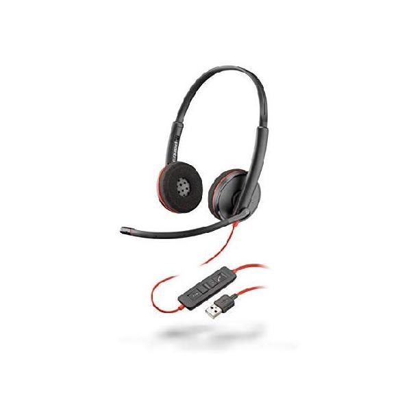 【並行輸入品】 Plantronics ブラックワイアー C3220 ヘッドセット - ステレオ - ブラック - USB Type A - 有線 - 20 Hz - 20 kHz - オーバーヘッド型 - 両耳用