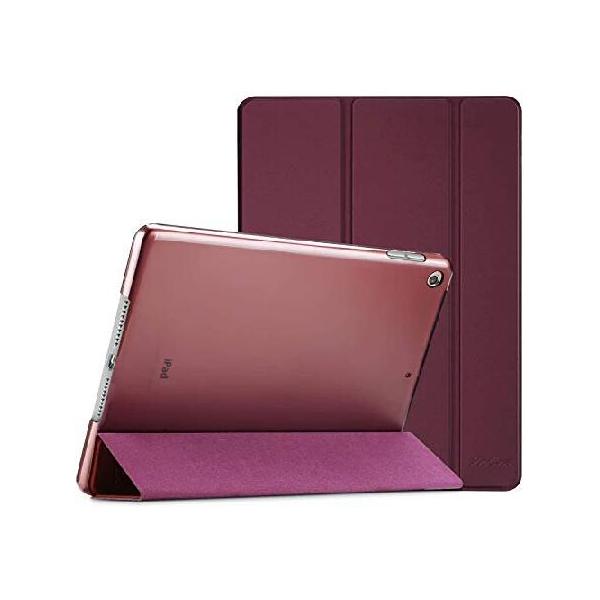 【並行輸入品】 ProCase iPad 9/8/7 ケース (2021 2020 2019) 半透明バックカバー スマートカバー 軽量　三つ折りスタンド iPad 10.2" 対応 - ワイン