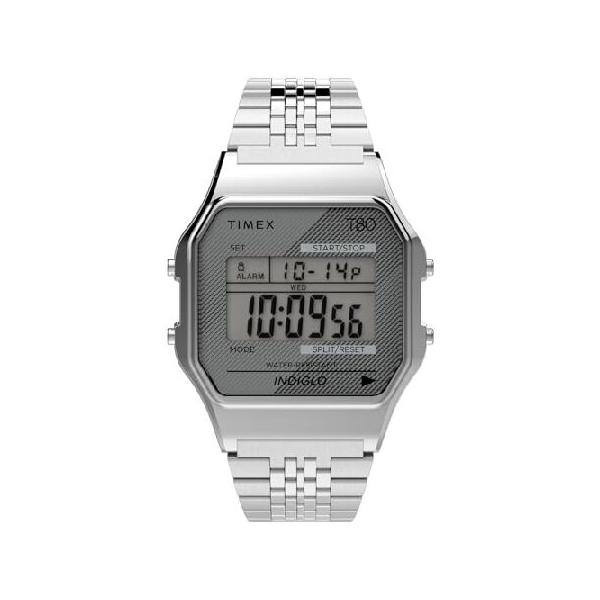【新品未開封】TIMEX T80 デジタル腕時計 シルバー 34mm 並行輸入品】 Timex(タイメックス) T80 34mm 腕時計 シルバー