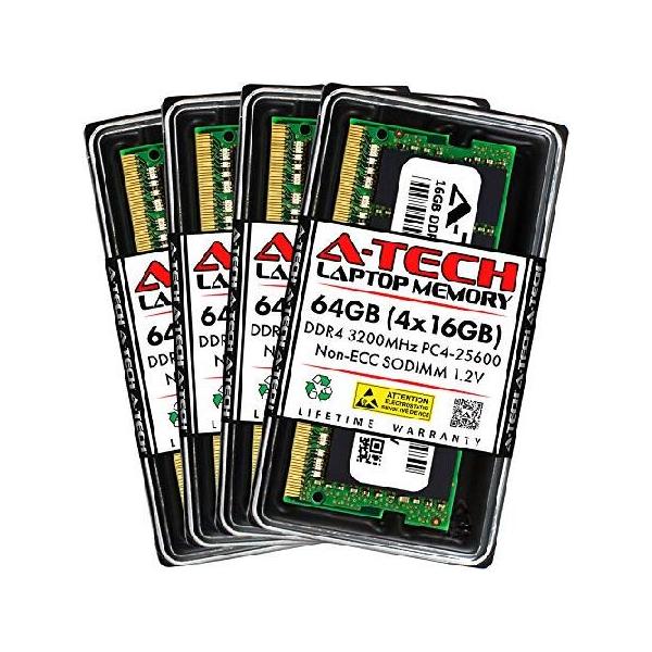 並行輸入品】 A-Tech 64GB (4x16GB) DDR4 3200 MHz SODIMM PC4-25600
