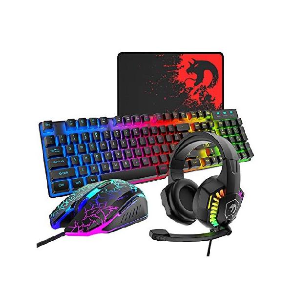 ゲーミングヘッドセットとキーボードマウスセット 並行輸入品】 ゲーミングキーボードとマウスとマウスパッドとゲーム用