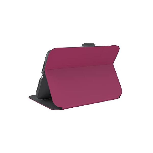 Speck - Balance Folio Case with Microban for Apple iPad mini (A17 Pro) and Apple iPad mini (6th Generation 2021) - Verry Berry Red / Slate Grey