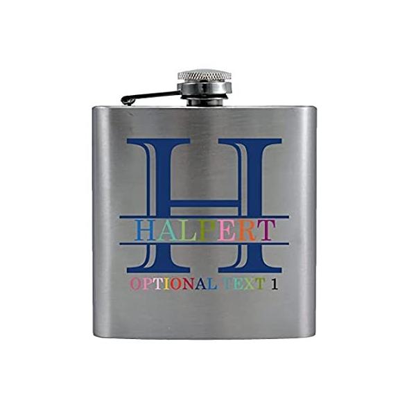 Personalized Printed 6oz Stainless Steel Flask with Screw Down Cap,  Halpert【並行輸入品】