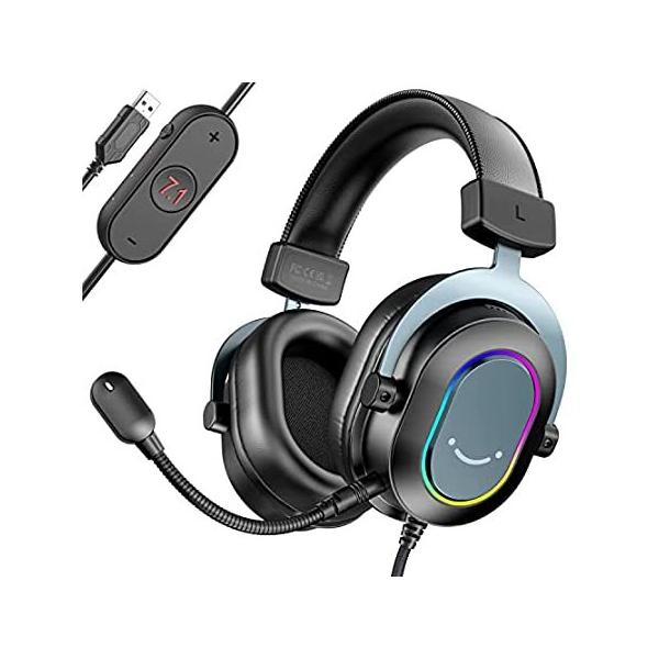 【並行輸入品】 FIFINE AmpliGame-ゲーム用ヘッドセット 7.1サラウンドサウンド EQモード USB有線ヘッドフォン ソフトイヤーパッド付き 取り外し