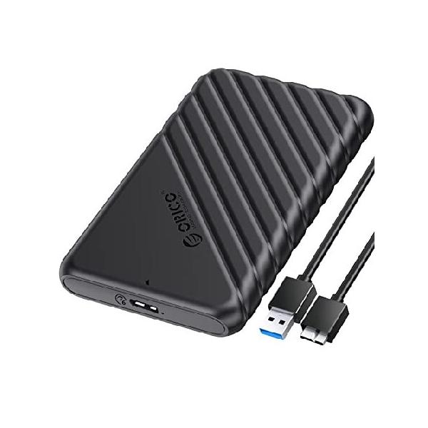【並行輸入品】 ORICO 2.5インチ HDD ケース USB 3.0接続 SATA ハードディスクケース 9.5mm/7mm SATA HDD SSD 対応 工具不要 UASP対応 (ブラック(25PW1-U3-BK))