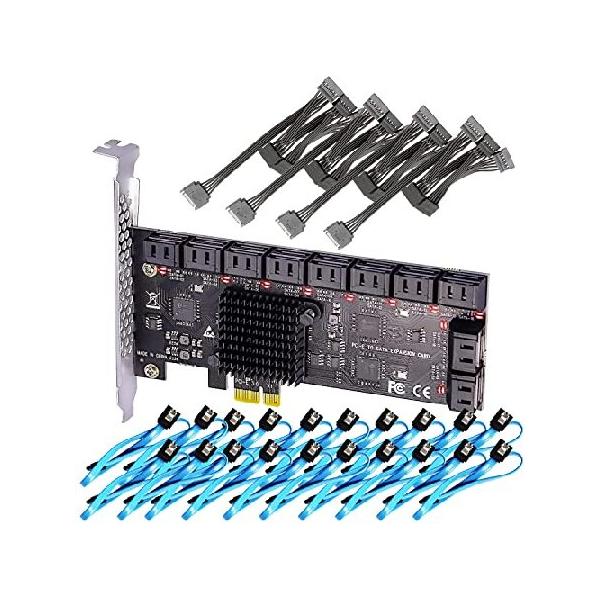 並行輸入品】 GLOTRENDS 20 ポート PCIe SATA 増設ボード（SATA