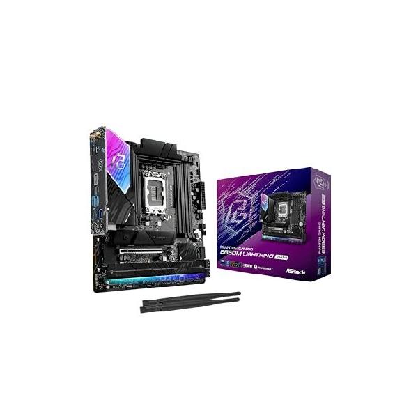 【並行輸入品】 ASRock Phantom Gaming B860M Lightning WiFi 6E Intel Core Ultra B860 LGA1851 DDR5 8933 MHz 256GB M.2 Micro ATX マザーボード Thunderbolt