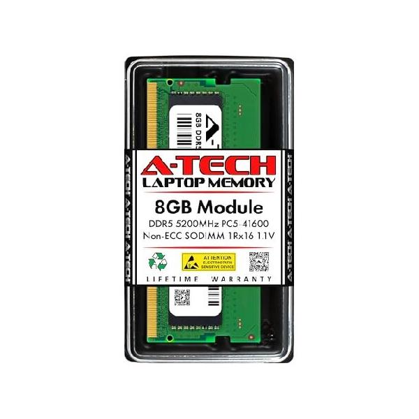 並行輸入品】 A-Tech 8GB DDR5 5200MHz PC5-41600 CL42 SODIMM 1Rx16