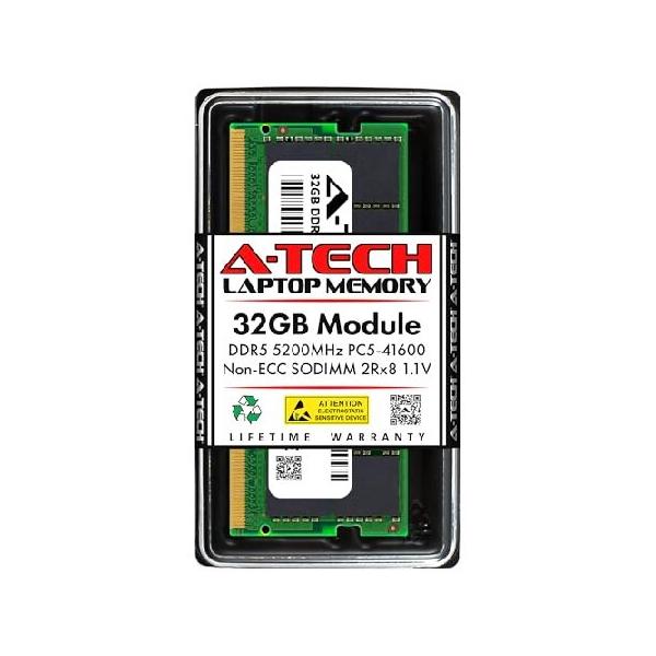 並行輸入品】 A-Tech 32GB DDR5 5200MHz PC5-41600 CL42 SODIMM 2Rx8