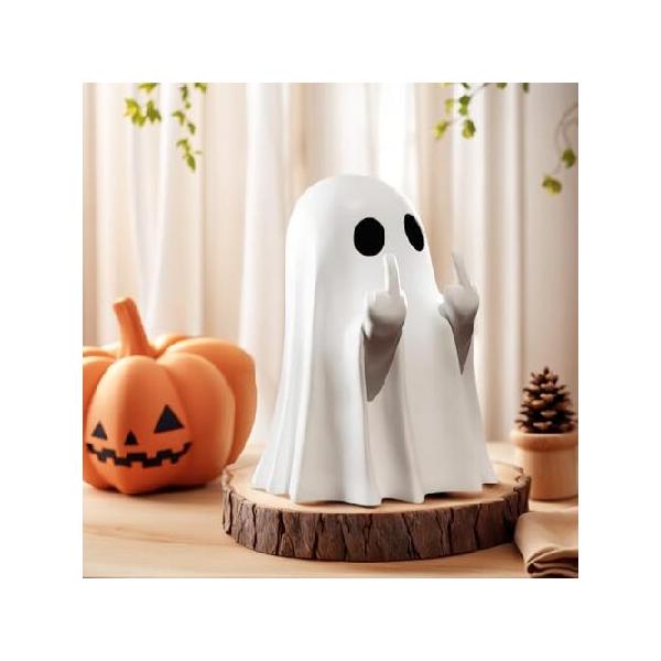 【並行輸入品】 KIDHABE ハロウィン ミニ 幽霊 中指 かわいい幽霊像、小さな怖い幽霊の置物、幽霊 不気味なハロウィーン ホームデコレーション、面白いコーヒー
